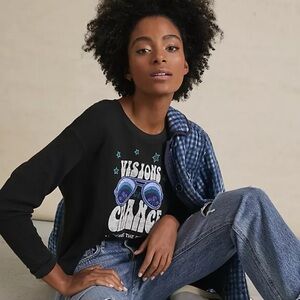 Anthropologie Charcoal Waffle Knit Top